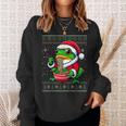 Christmas Frog Eating Ramen Ugly Christmas Sweater Sweatshirt Gifts for Her