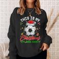This Is My Christmas Pajama Soccer Santa Hat Xmas Pjs Sweatshirt Gifts for Her