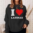 Corazón Rojo I Love Latinas Camisa de entrenamiento Regalos para ella