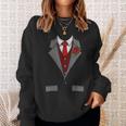 Costume Da Smoking Finto Con Gilet Finto E Cravatta Rossa Felpa Regalos para ella