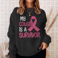 My Cousin Is A Survivor Breast Cancer Support Squad Sweatshirt Gifts for Her