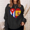 Cuba España Banderas Corazón Camisa de entrenamiento Regalos para ella