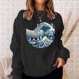 Cute Wave Of Blue Cats Blue Cats Wave Sweatshirt Gifts for Her