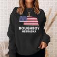 Distressed Patriotic Usa Flag Doughboy Nebraska Sweatshirt Gifts for Her