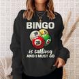 Divertente Bingo Gioco Bingo Chiama Devo Andare Felpa Regalos para ella