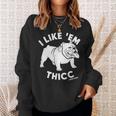 Divertente Bulldog Inglese I Like Em Thicc Cane Silhouette Felpa Regalos para ella
