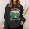 Divertido Rock Music Band Drum Player Retrointage Camisa de entrenamiento Regalos para ella