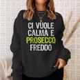 Donna Ciuole Calma E Prosecco Simpatica Alcoliche Divertente Con Collo A Felpa Regalos para ella