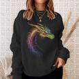 Drachen-Zeichnung Buntes Tier-Kunstwerk Fantasy-Drache Sweatshirt Geschenke für Sie