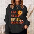 Eat Sleep Diving Repeat Diving Hobby Diver Pastime Summer Sweatshirt Gifts for Her
