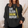 Eat Sleep Drum Repeat Tamburi Batteria Batterista Felpa Regalos para ella