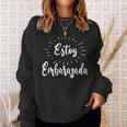 Estoy Embarazada Estoy Embarazada Anuncio De Embarazo Español Camisa de entrenamiento Regalos para ella
