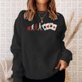 Evolution Humaine Poker Argent Bluff Jeux De Cartes Cadeau Sweater e Cadeaux pour elle