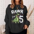 Five Rawr I'm 5 Years OldRex Dinosaur 5Th Birthday Boys Sweatshirt Gifts for Her