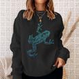 Frosch Pfeilgiftfrosch Grafik Blau Tiere Sweatshirt Geschenke für Sie