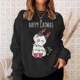 Happy Catmas Lustiges Weihnachts Katze Christmas Tree Sweatshirt Geschenke für Sie