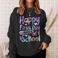 Happy First Day Of School Retro Tie Dye Insegnante Studente Bambini Felpa Regalos para ella