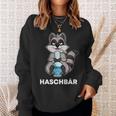 Haschbär Kiffender Waschbär Mit Joint Und Bong For A Boiffer Sweatshirt Geschenke für Sie