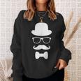 Hipster Baffi Nerd Geek Bowtie Hat Occhiali Felpa Regalos para ella