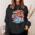 Japonés Daruma Gran Ola Kanagawa Japón Arteintage Camisa de entrenamiento Regalos para ella