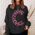 Leopardato Rosa Monogramma Lettera C Inglese Felpa Regalos para ella