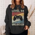 Level 44 Unlocked Video Gamer 44Th Birthday Vintage Sweatshirt Gifts for Her
