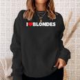 I Love Heart Blonde Sweatshirt Geschenke für Sie