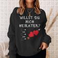 Marriage Proposal Willst Du Mich Marrieaten Wedding Proposal Sweatshirt Geschenke für Sie