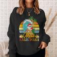 Mele-Kalikimaka Retro Santa Claus Shaka Hawaii Sweatshirt Geschenke für Sie