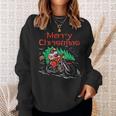 Merry Christmas Biker Santa Xmas Motorcycle Big Bike Dad Men Sweatshirt Gifts for Her