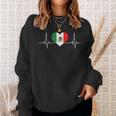 Mexico Flag Heartbeat Pulse For Mexican Independence Day Sweatshirt Gifts for Her