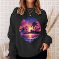 Ozean Sonnenuntergang Tropische Palmen Strand Und Ozean Sweatshirt Geschenke für Sie