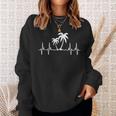Palm Tree Heartbeat Tropical Summer Beach Vacay Sweatshirt Gifts for Her