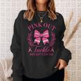 Pink Out Football Pink Coquette Bow Breast Cancer Awareness Sweatshirt Gifts for Her
