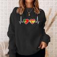 Portugal Spain Heartbeat Flag Spanish Portuguese Sweatshirt Geschenke für Sie