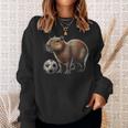 Retro Capybara Soccer Sweatshirt Gifts for Her