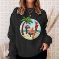 Santa Claus Reindeer Beach Swimming Trunks Palm Trees Christmas Sweatshirt Geschenke für Sie