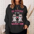 Sie Heiratet Wir Sind Nur Zum Saufen Hier Braut Jga Sweatshirt Geschenke für Sie