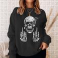 Skull Skeleton Middle Finger Adult Humour F You Sweatshirt Geschenke für Sie