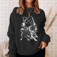 Super Cute Border Collie Cool Portrait On Chest Sweatshirt Geschenke für Sie