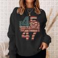 Vintage American Flag Retro 45 47 Trump 2024 Sweatshirt Geschenke für Sie