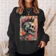 Vintage Graffiti Biker Rocker Skull Punk Horror Skull Sweatshirt Geschenke für Sie