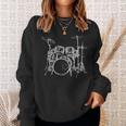 Vintage Rock Music Drummer Drum Kit Drummer Sweatshirt Geschenke für Sie