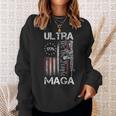 Vintage Usa Flag Ultra Maga Gun Usa 4Th Of July Trump 2024 Sweatshirt Gifts for Her