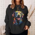 Watercolour Colourful Labrador Labbi Sweatshirt Geschenke für Sie