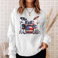 American Flag Drum Drumset 4Th Of July Usa Patriotic Drummer Sweatshirt Gifts for Her