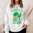Bambino Diventerò Un Fratello Maggiore Due Dino Cucciolo Dinosauro Felpa Regalos para ella