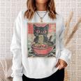 Cat Ramen Japanese Graphic Kawaii Cat Anime Sweatshirt Gifts for Her