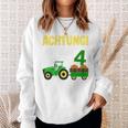 Children's 4Th Birthday Achtung Ich Bin Schon 4 Jahre Tractor Tractor Sweatshirt Geschenke für Sie