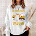 Children's Excuse Das Ich Zu Spät Bin Digger Driver Boy Digger 80 Sweatshirt Geschenke für Sie